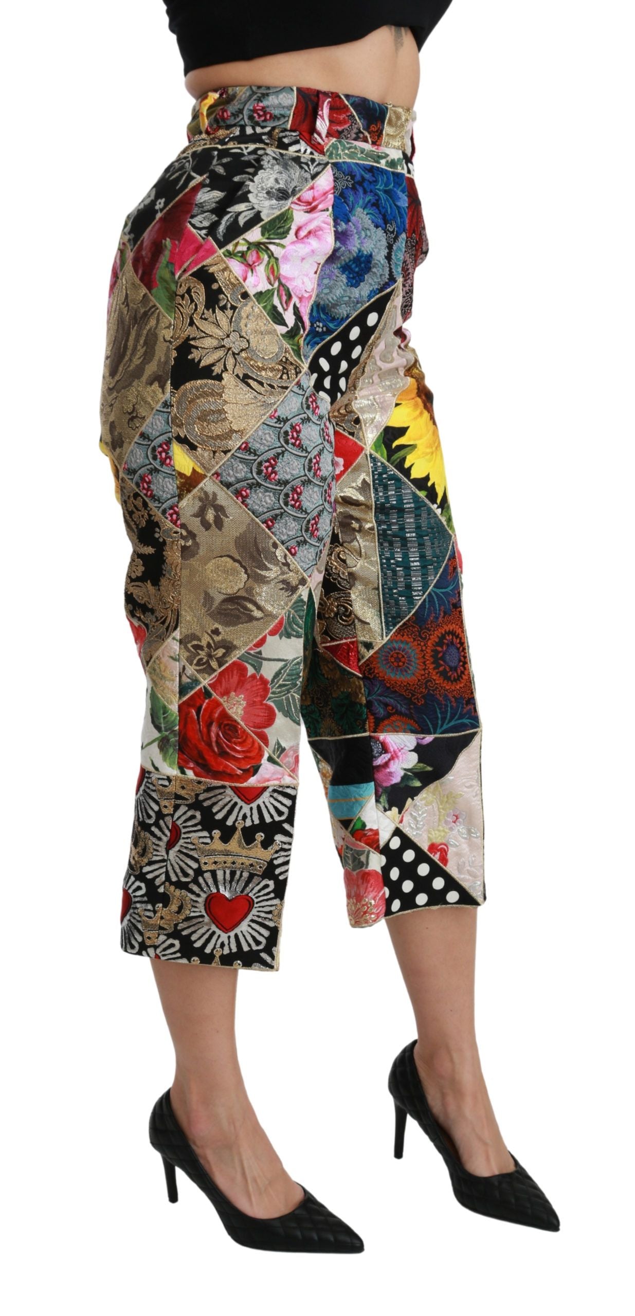 Pantaloni eleganti in misto seta a vita alta