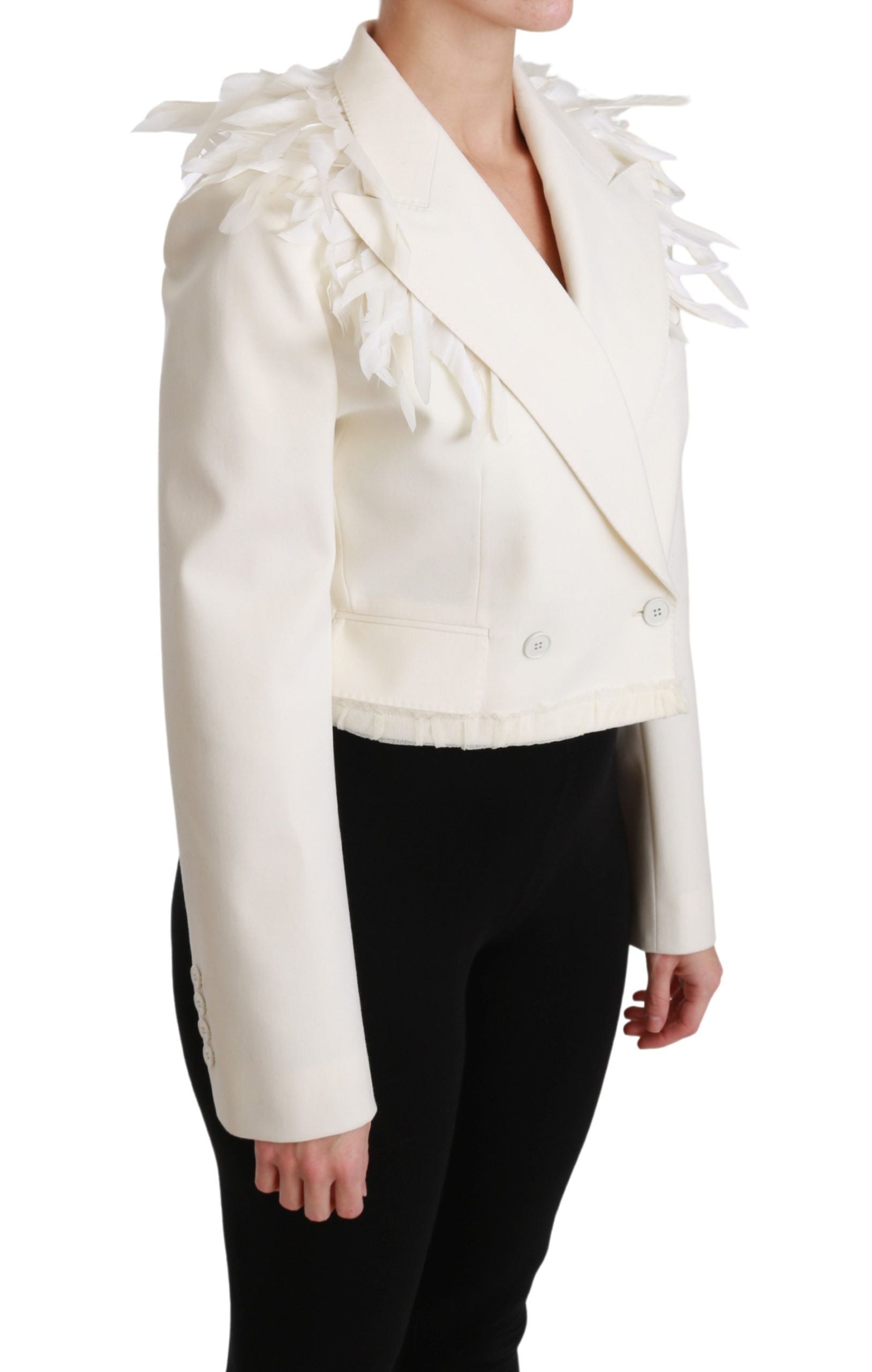 Elegante giacca blazer doppiopetto bianca