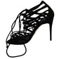 Elegant Black Suede Stiletto Ankle Strap Sandals