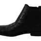 Elegante Derby-Brogue-Stiefel aus exotischem Leder