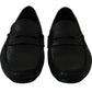 Exquisite Black Lizard Leather Loafers