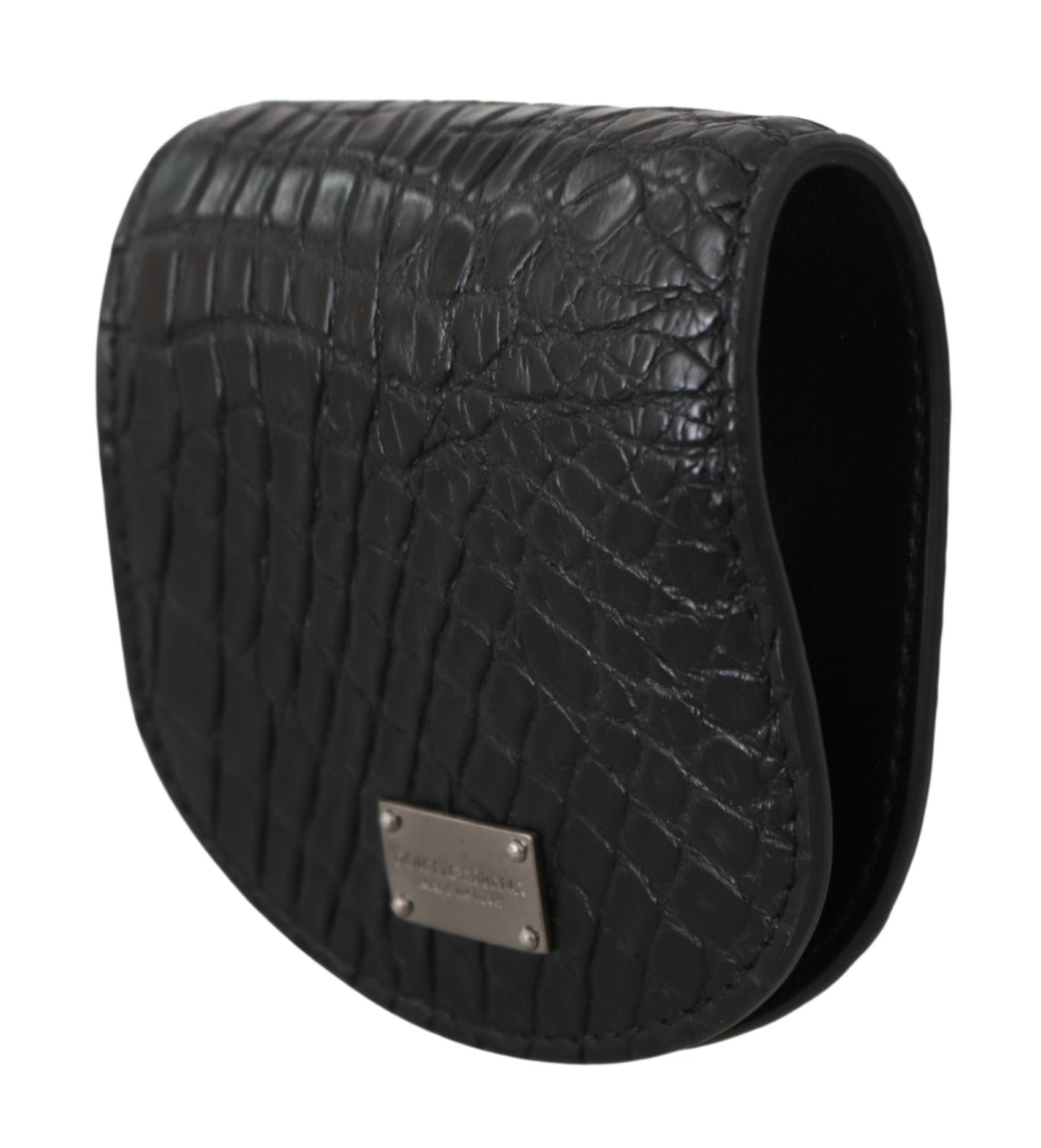 Elegante schwarze Geldbörse aus Leder für Münzen