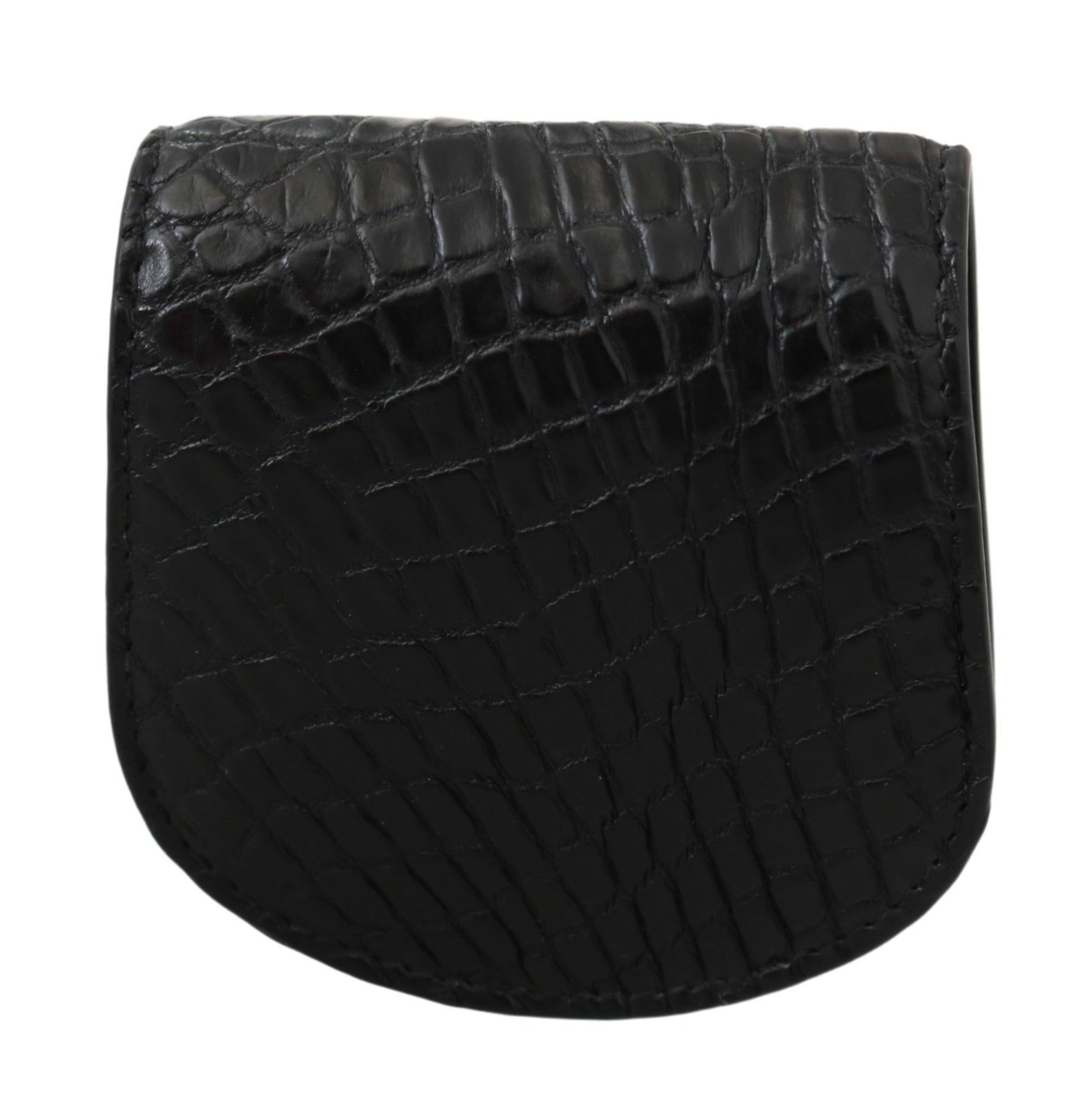 Elegante schwarze Geldbörse aus Leder für Münzen