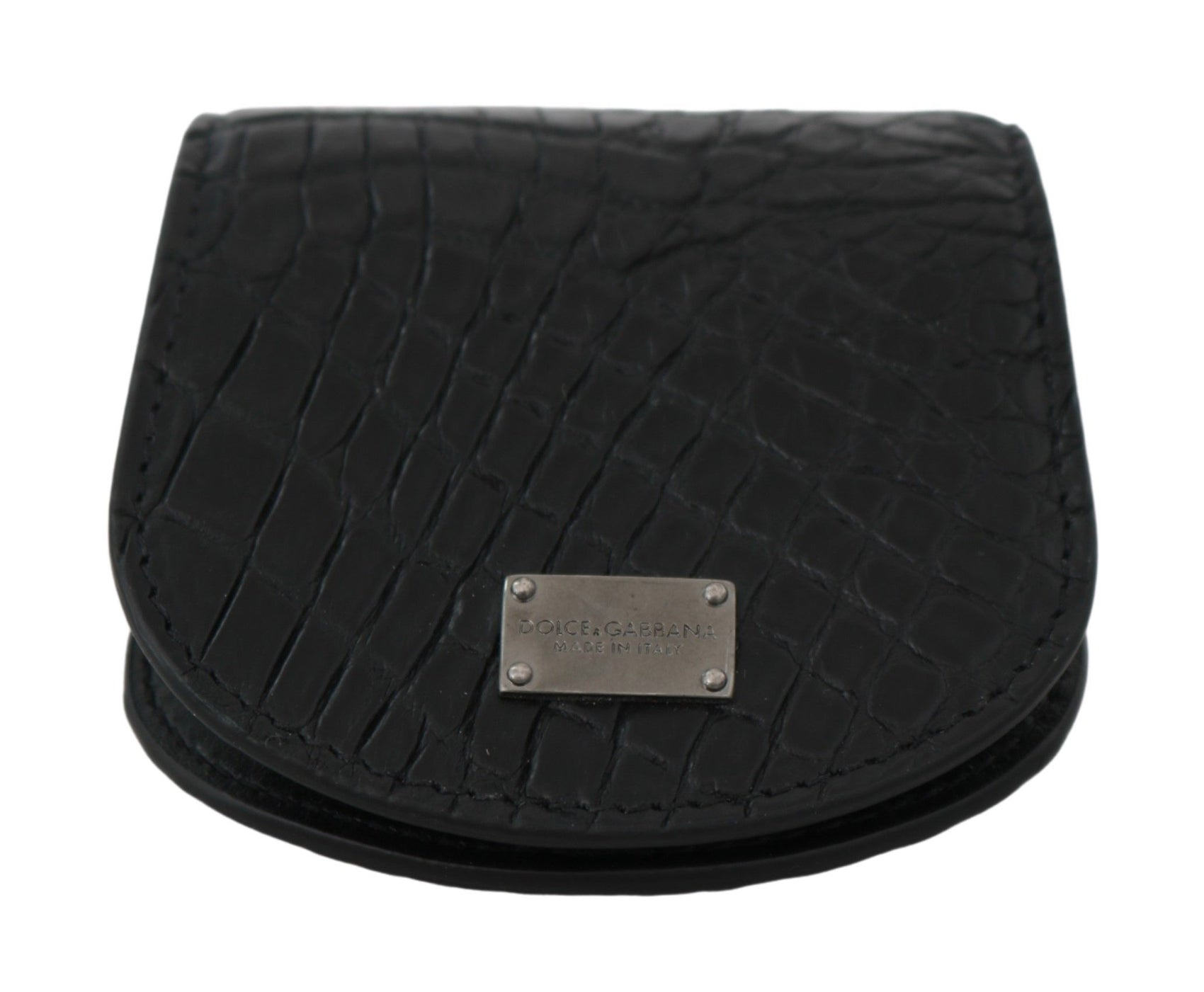 Elegante schwarze Geldbörse aus Leder für Münzen