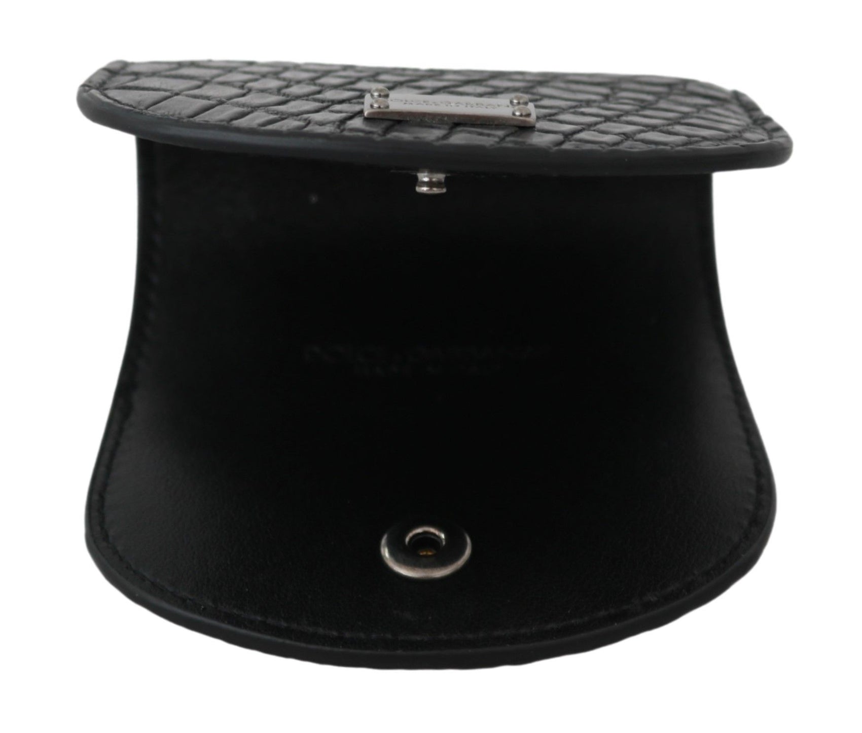 Elegante schwarze Geldbörse aus Leder für Münzen