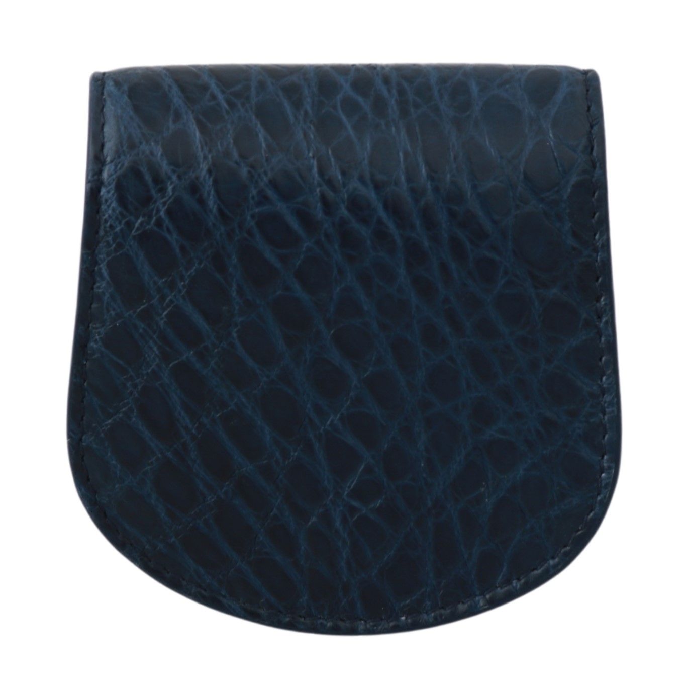 Elegante portafoglio porta preservativo in pelle di Caimano blu