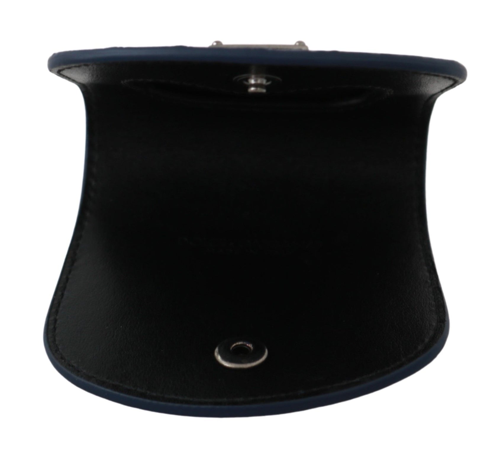 Elegante portafoglio porta preservativo in pelle di Caimano blu