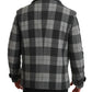 Elegant Gray Check Double Breasted Coat