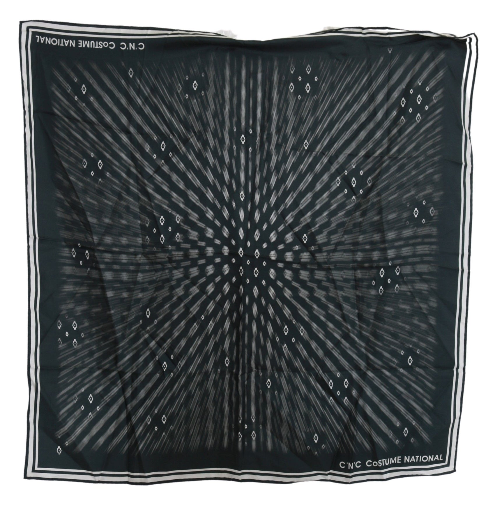 Eleganter blauer Seidenschal mit Print