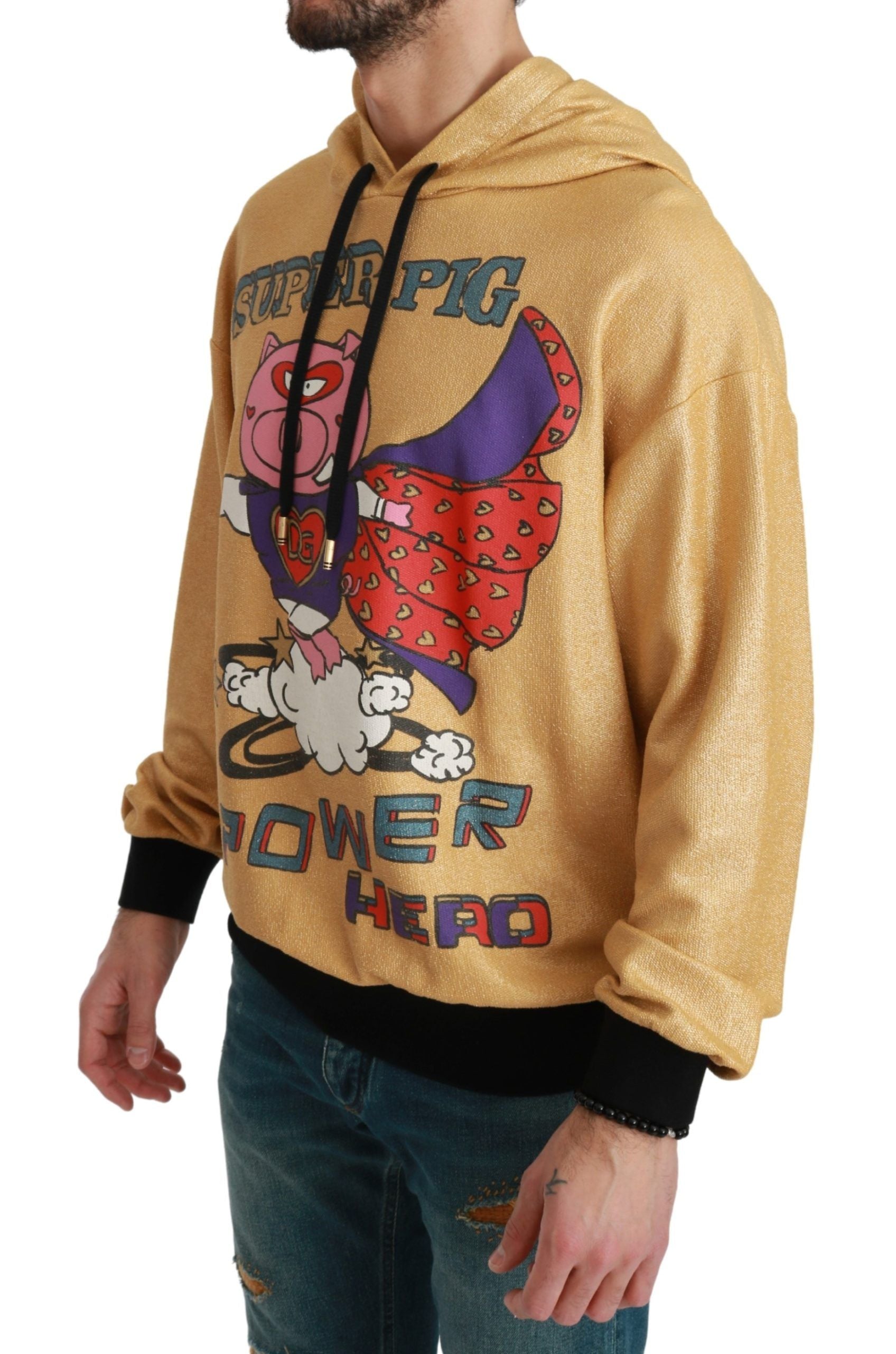 Maglione in cotone con cappuccio dorato squisito