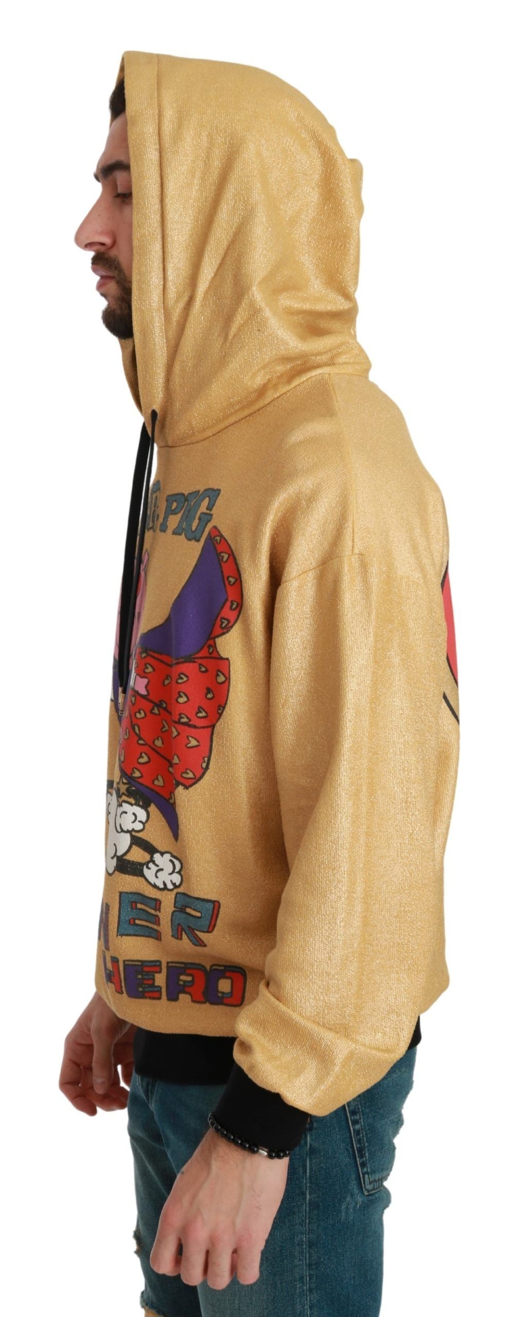 Maglione in cotone con cappuccio dorato squisito