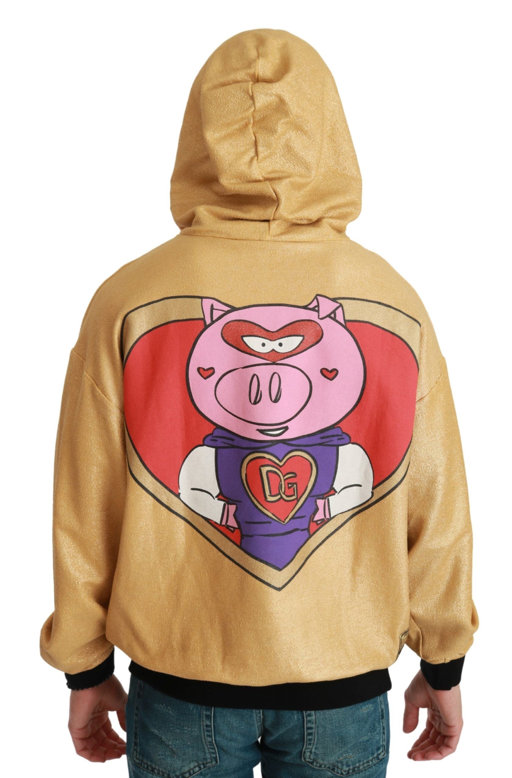 Maglione in cotone con cappuccio dorato squisito