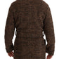 Elegant Brown Alpaca Blend Belted Cape Jacket