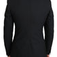 Elegant Black Virgin Wool Formal Blazer