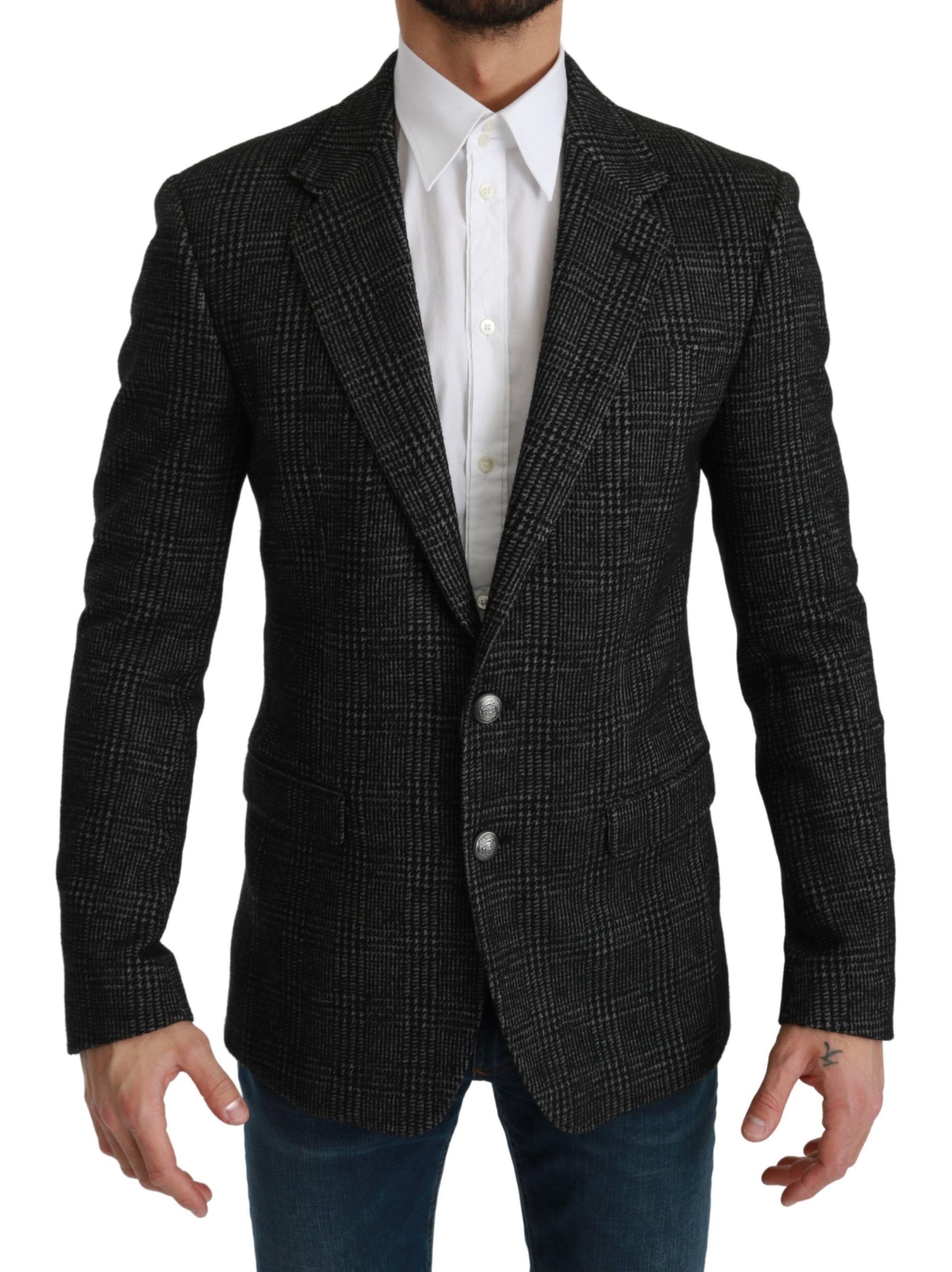 Eleganter grau karierter Slim Fit Blazer