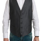 Elegant Gray Wool Blend Dress Vest