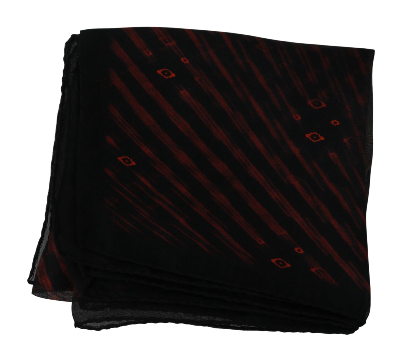 Eleganter Seidenschal Bandana Hut in Schwarz Orange