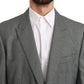 Elegant Gray Fantasy Pattern Slim Fit Blazer