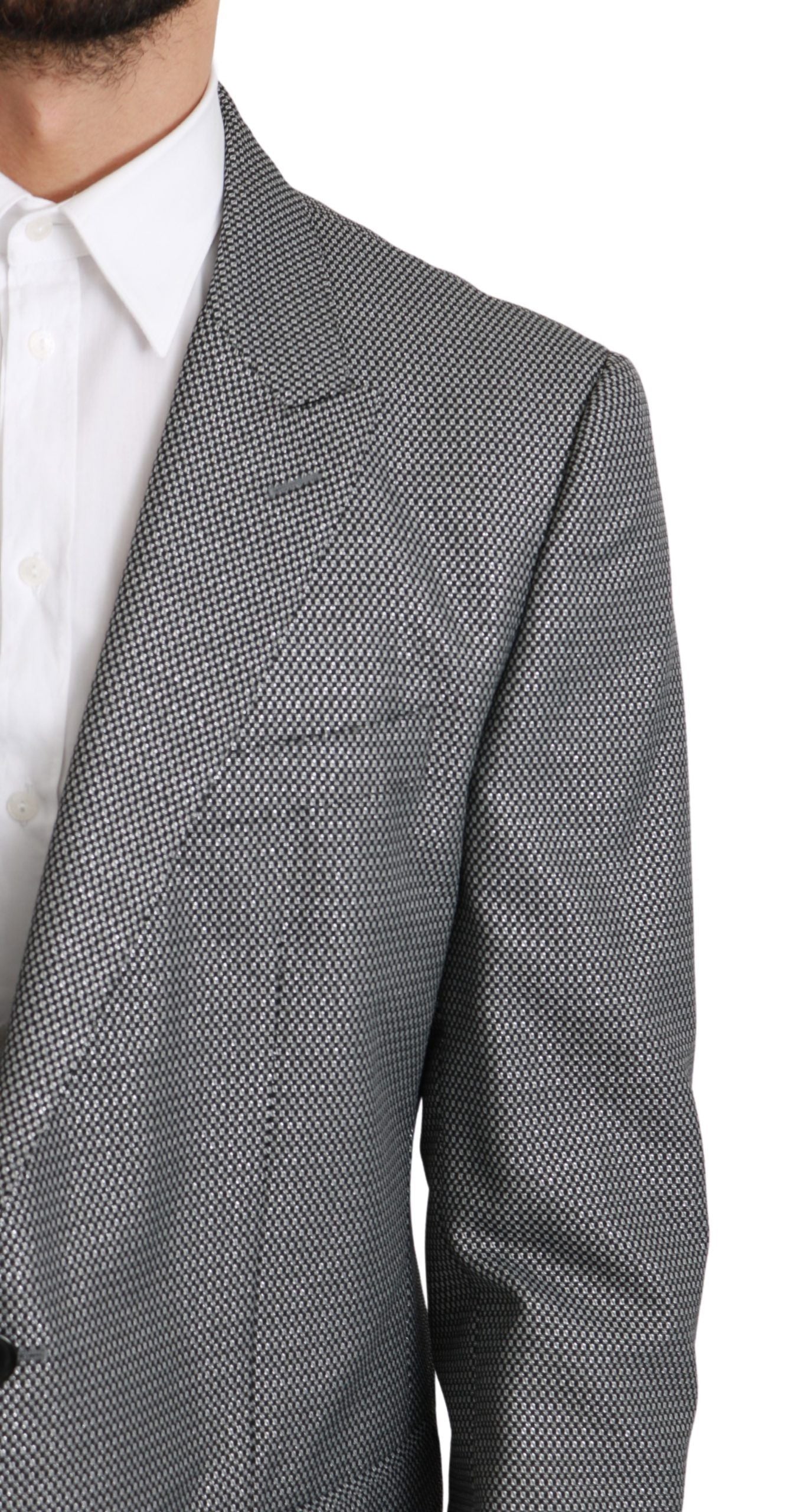 Blazer slim fit con fantasia grigia elegante