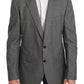 Elegant Gray Fantasy Pattern Slim Fit Blazer