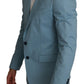 Eleganter blauer Blazer mit Fantasiemuster