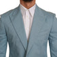 Eleganter blauer Blazer mit Fantasiemuster