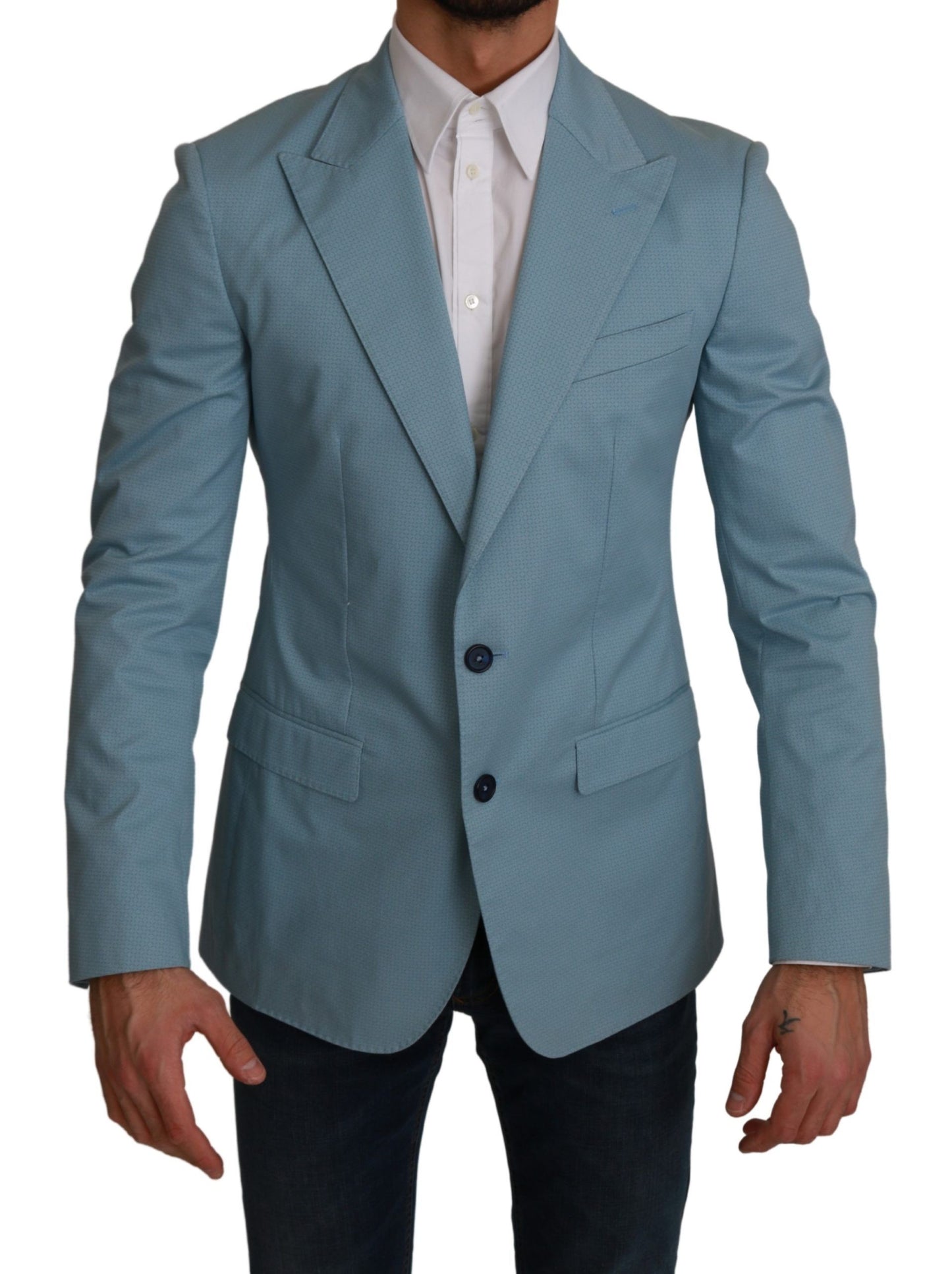 Blazer elegante con motivo fantasy blu