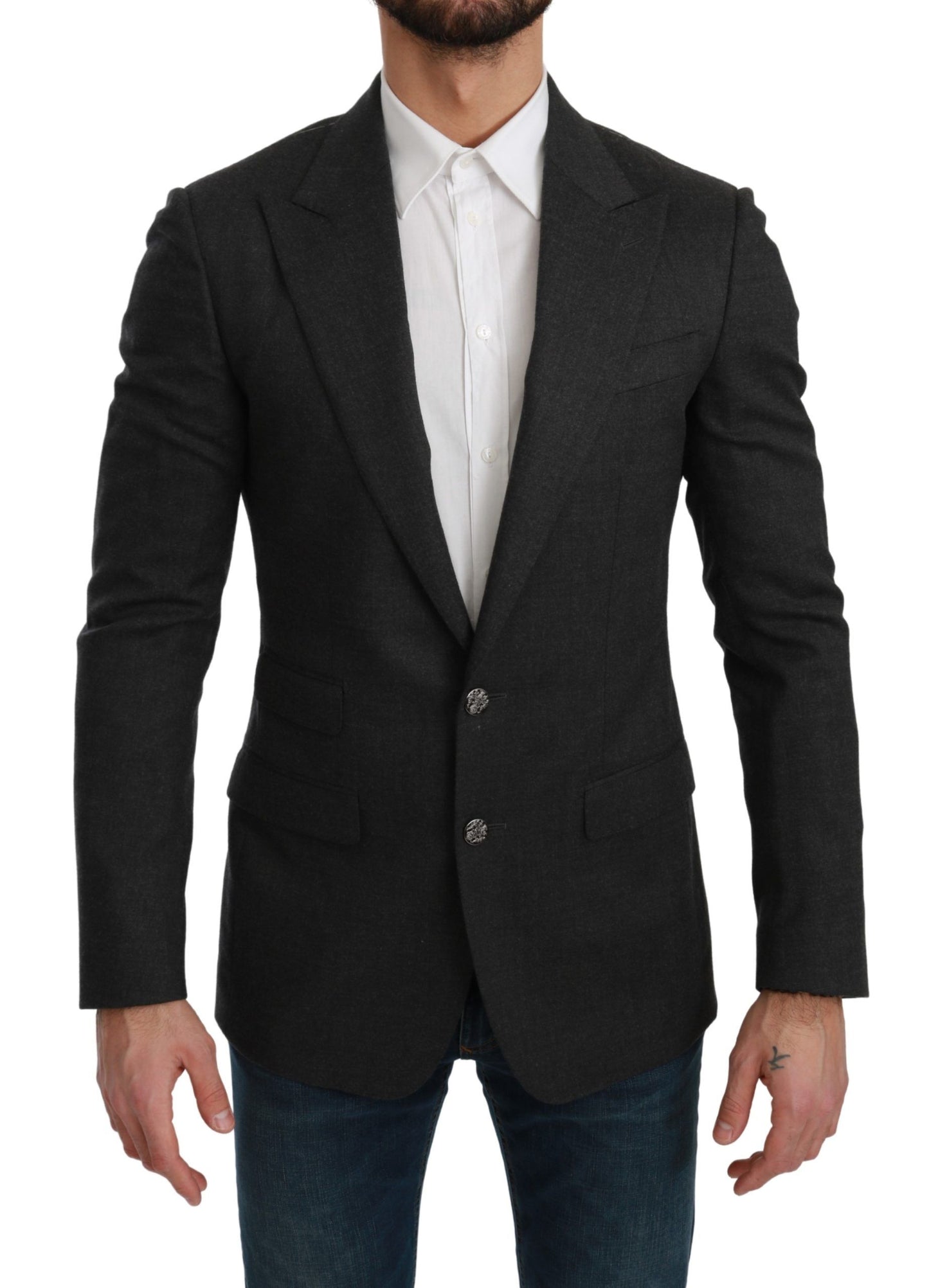 Elegante blazer formale slim fit grigio