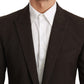 Elegant Brown Virgin Wool Martini Blazer