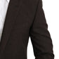 Elegant Brown Virgin Wool Martini Blazer