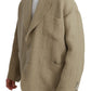 Chic Beige Jute Single-Breasted Blazer