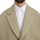 Chic Beige Jute Single-Breasted Blazer