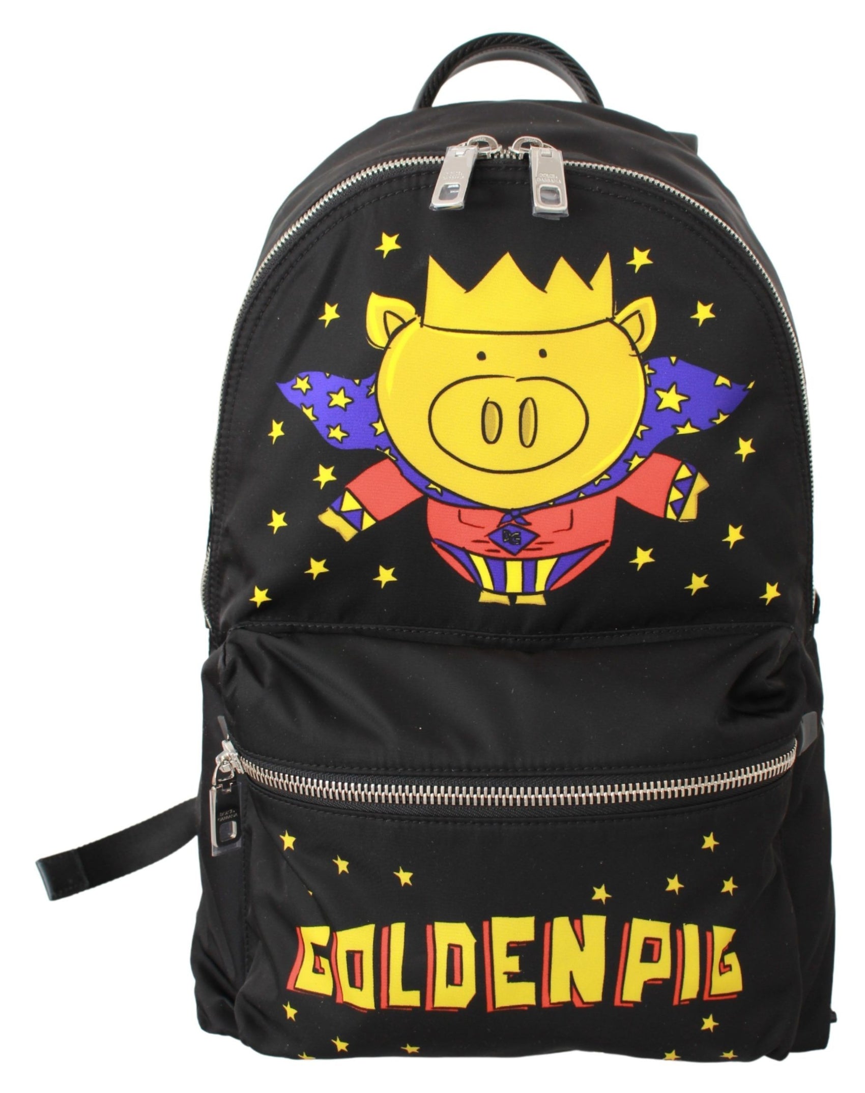 Luxuriöser Rucksack mit goldenem Schweinemotiv