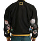 Multicolor Motive Bomber Style Jacket