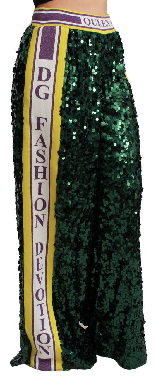 Pantaloni esclusivi con paillettes multicolor