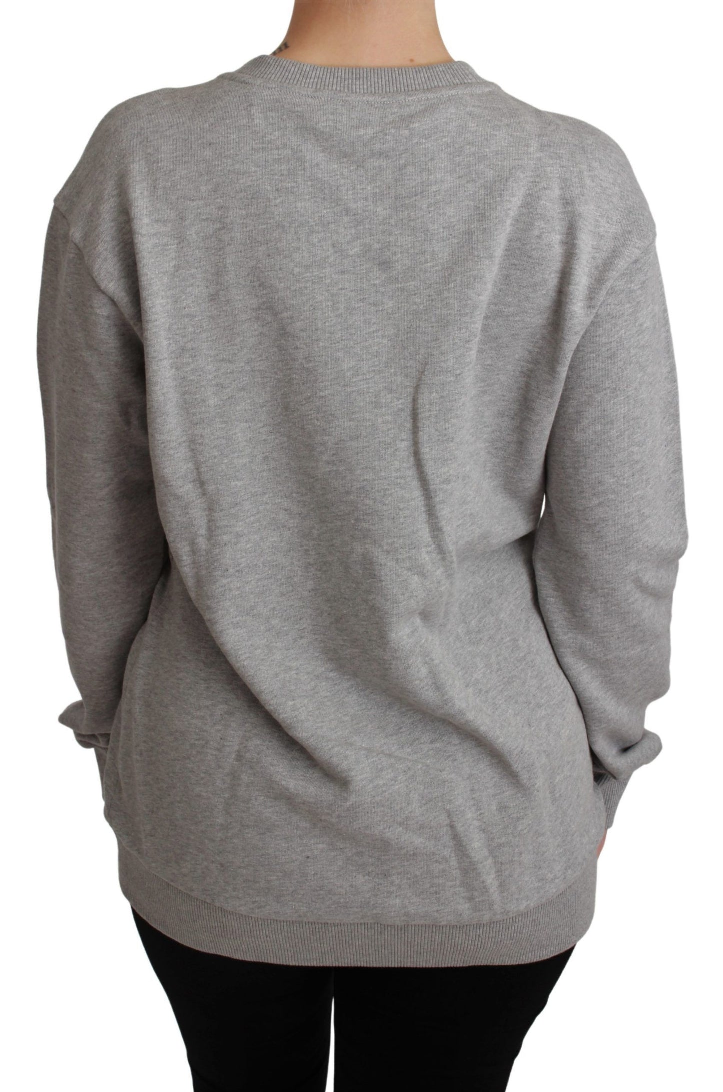 Eleganter mehrfarbiger Pullover mit Rundhalsausschnitt und Stickerei