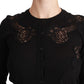 Eleganter Cardigan aus Kaschmir-Seiden-Mischgewebe mit Spitze