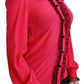 Blusa in misto seta con dettagli in pizzo rosa