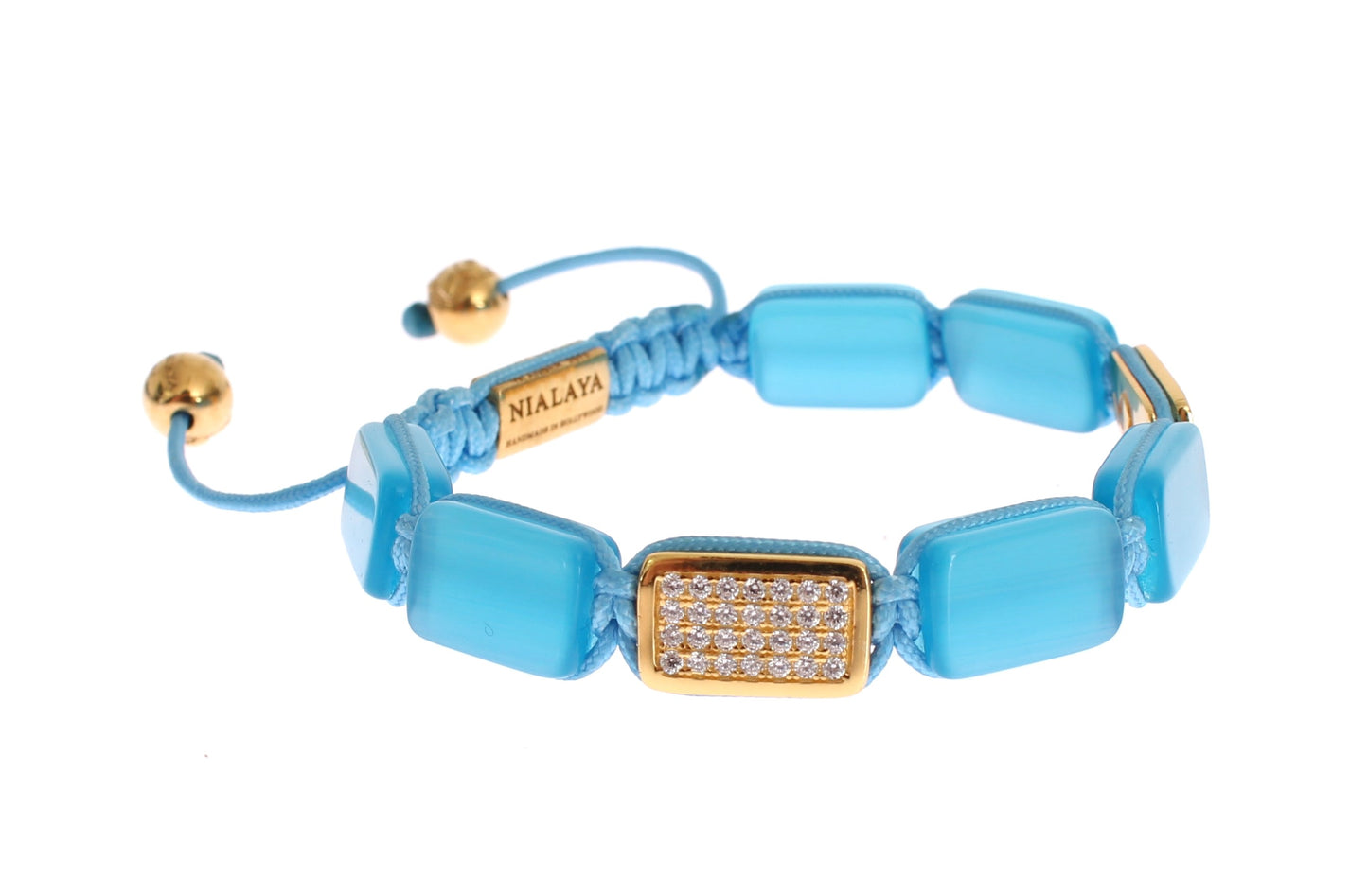 Elegante bracciale con opale blu e diamanti