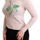Pullover aus Seidenmischung mit Blumenstickerei