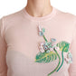 Pullover aus Seidenmischung mit Blumenstickerei