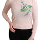 Pullover aus Seidenmischung mit Blumenstickerei