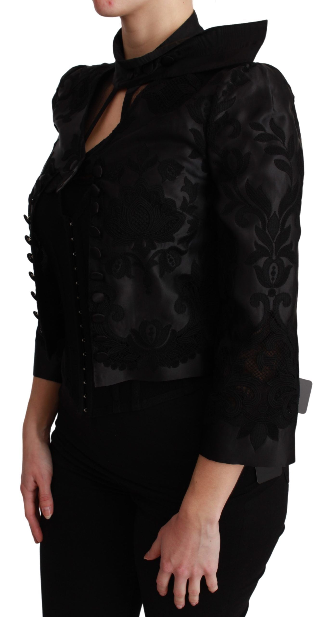 Blazer con corsetto jacquard floreale squisito