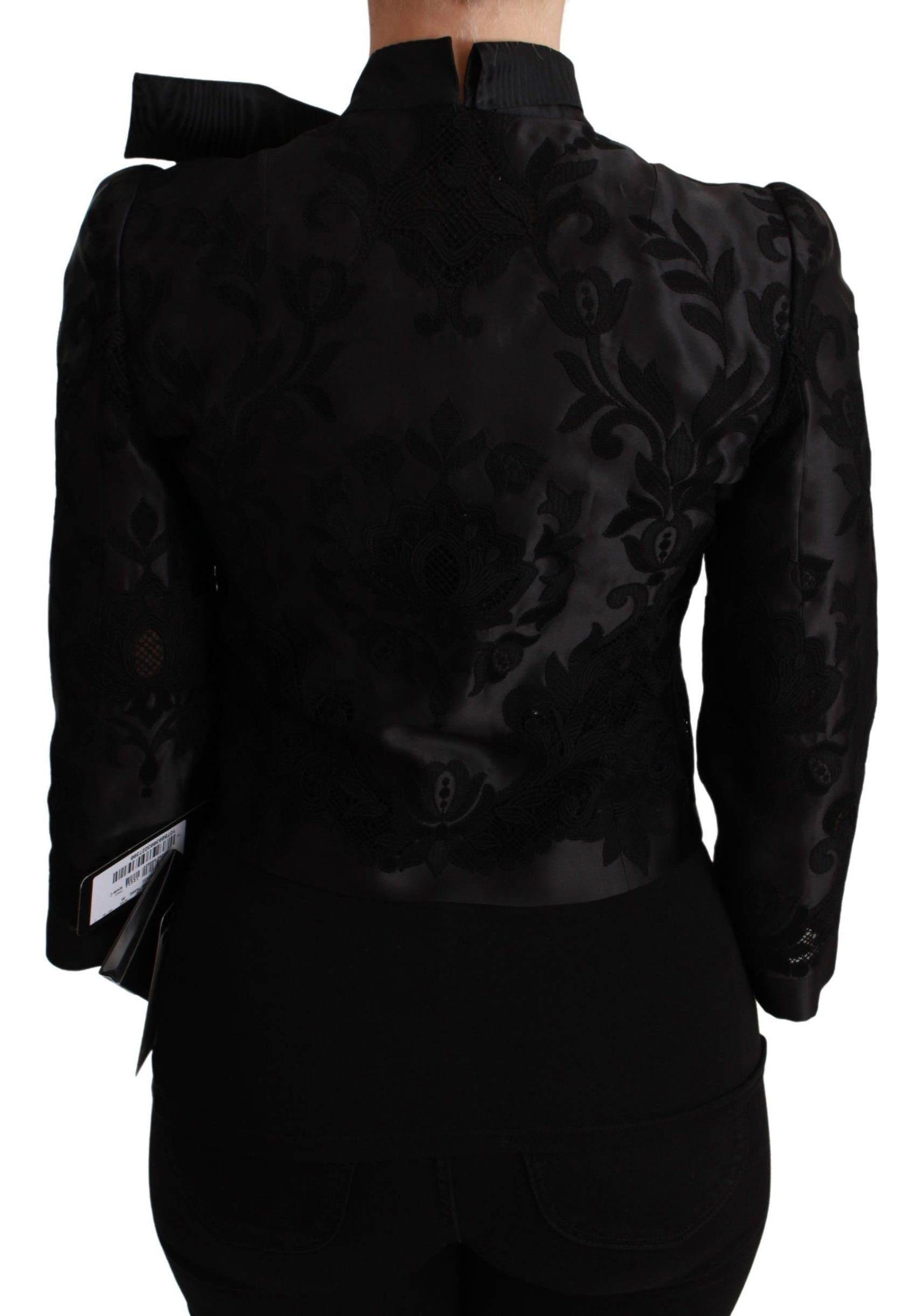 Blazer con corsetto jacquard floreale squisito