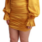 Dolce & Gabbana Yellow Silk Stretch Sheath Bodycon Mini Dress