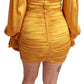 Dolce & Gabbana Yellow Silk Stretch Sheath Bodycon Mini Dress