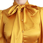 Dolce & Gabbana Yellow Silk Stretch Sheath Bodycon Mini Dress
