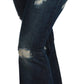 Chic High Waist Flare Denim Queen Ricamo