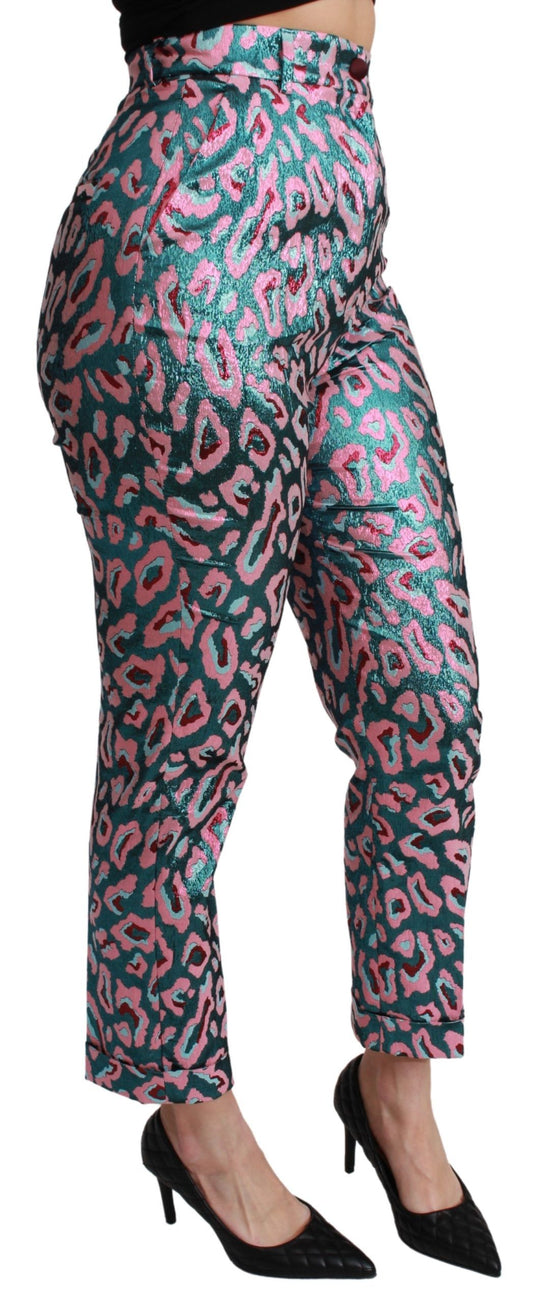 Pantaloni eleganti in misto seta a vita alta e accorciati