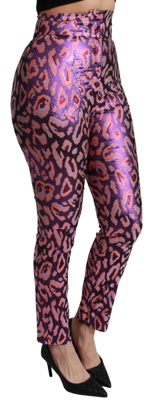 Pantaloni eleganti in misto seta a vita alta e cropped